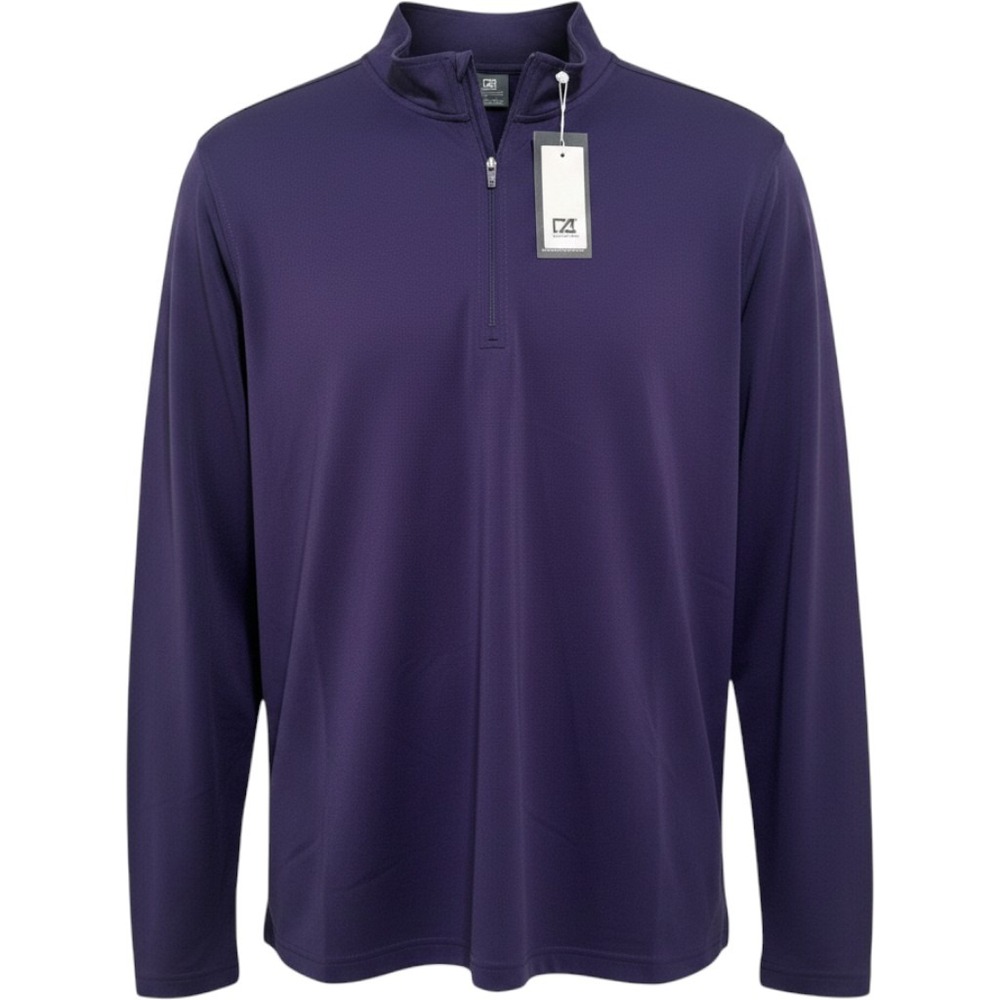 Cutter & Buck Pullover Mens XXXL Purple 1/4 Zip‎ Stretch Pique MCK01187CLP
